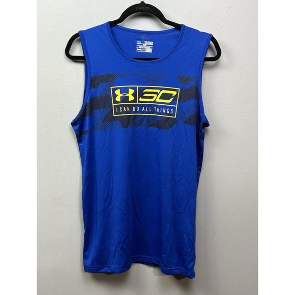 Under Armour Stephen Curry Sleeveless Navy Blue Youth XL I Can do All Things